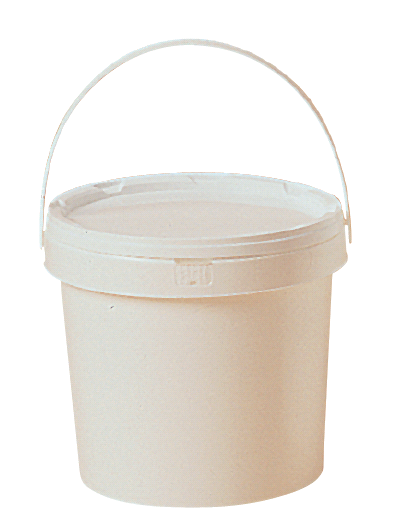 Seau plastique 3 kg blanc avec couvercle