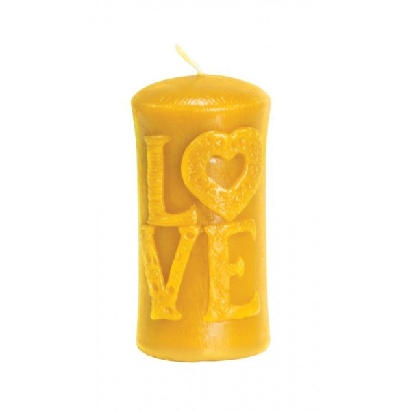Bougie en cire d'abeille véritable LOVE