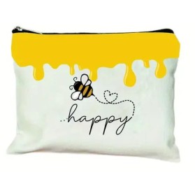 Pochette / trousse  motif abeille miel