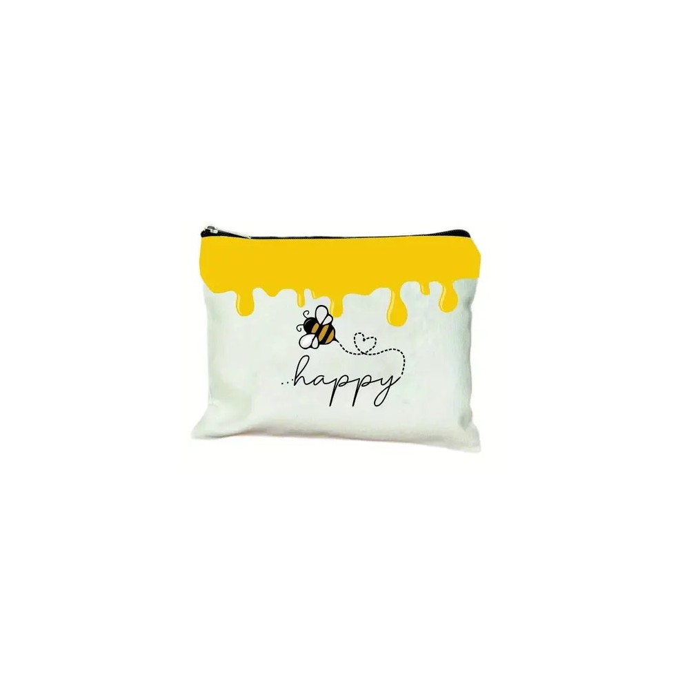 Pochette / trousse  motif abeille miel