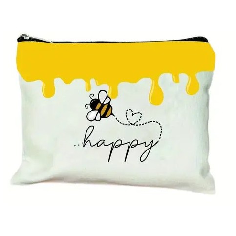 Pochette / trousse  motif abeille miel