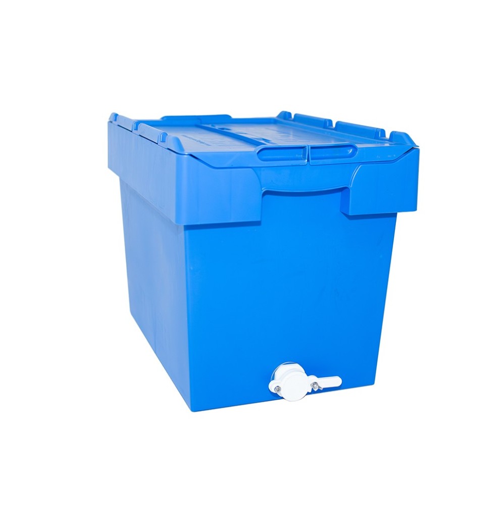 Bac plastique avec robinet et filtre pour machine à désoperculer Königin FG-MÜL