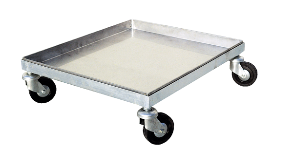 Plateau chariot inox sur roulettes