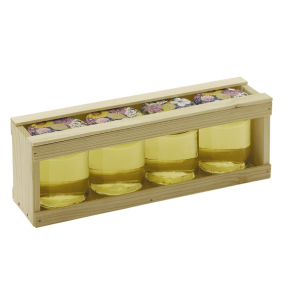 Coffrets bois pour 4 pots 125g