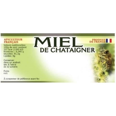 100 etiquettes 116 x 50 de chataignier