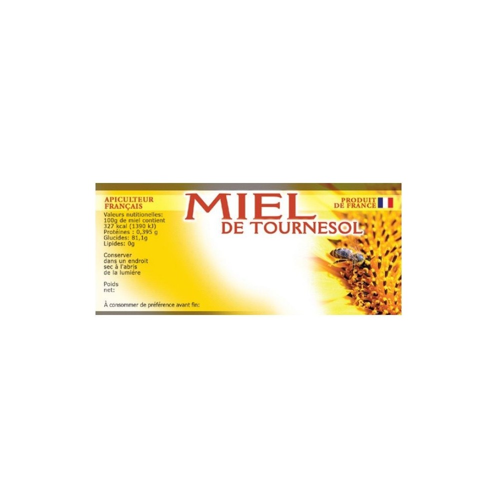 100 etiquettes 116 x 50 de tournesol