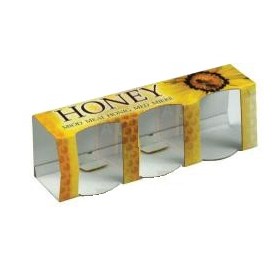 Présentoir miel 3 x35 ml, carton, jaune