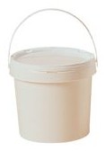 Seau plastique 3 kg blanc avec couvercle